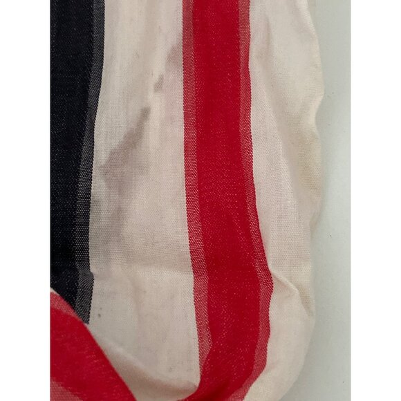 Vintage Fabric Red White Navy Stripe Quilting Sewing Cloth Cotton ~208 X 36 AS I - Picture 9 of 16